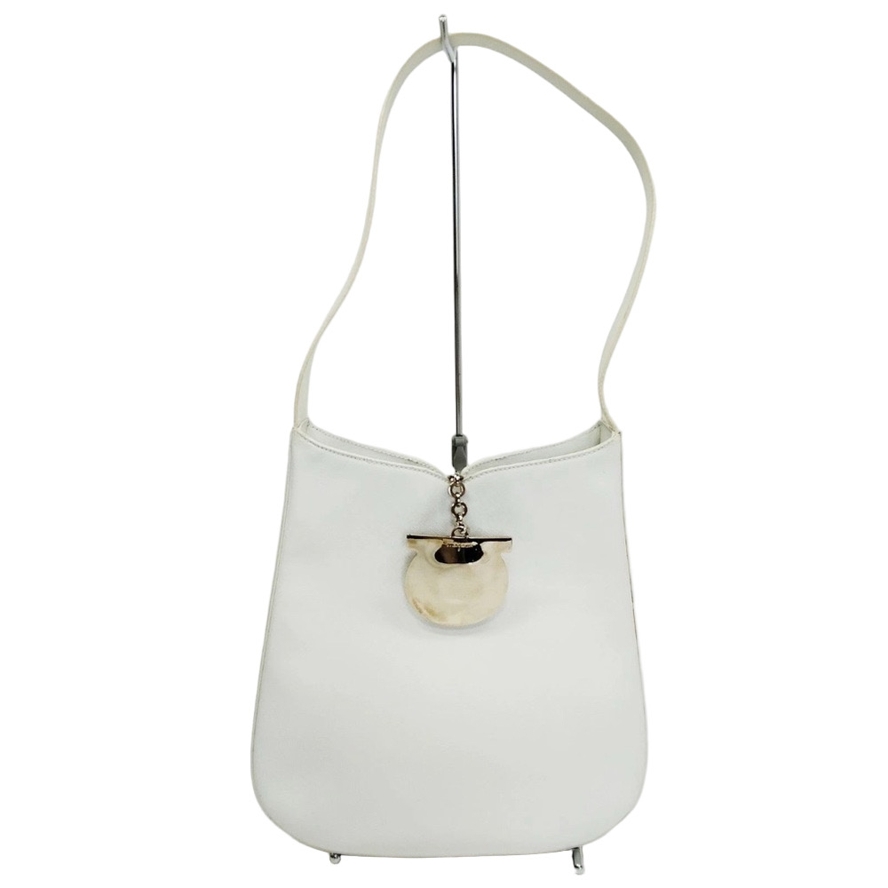 Salvatore Ferragamo Tall White Shoulder Bag